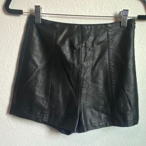 TOPSHOP High Waisted Pleather Short